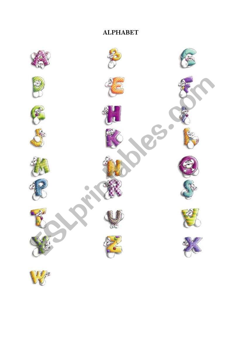 alphabet worksheet