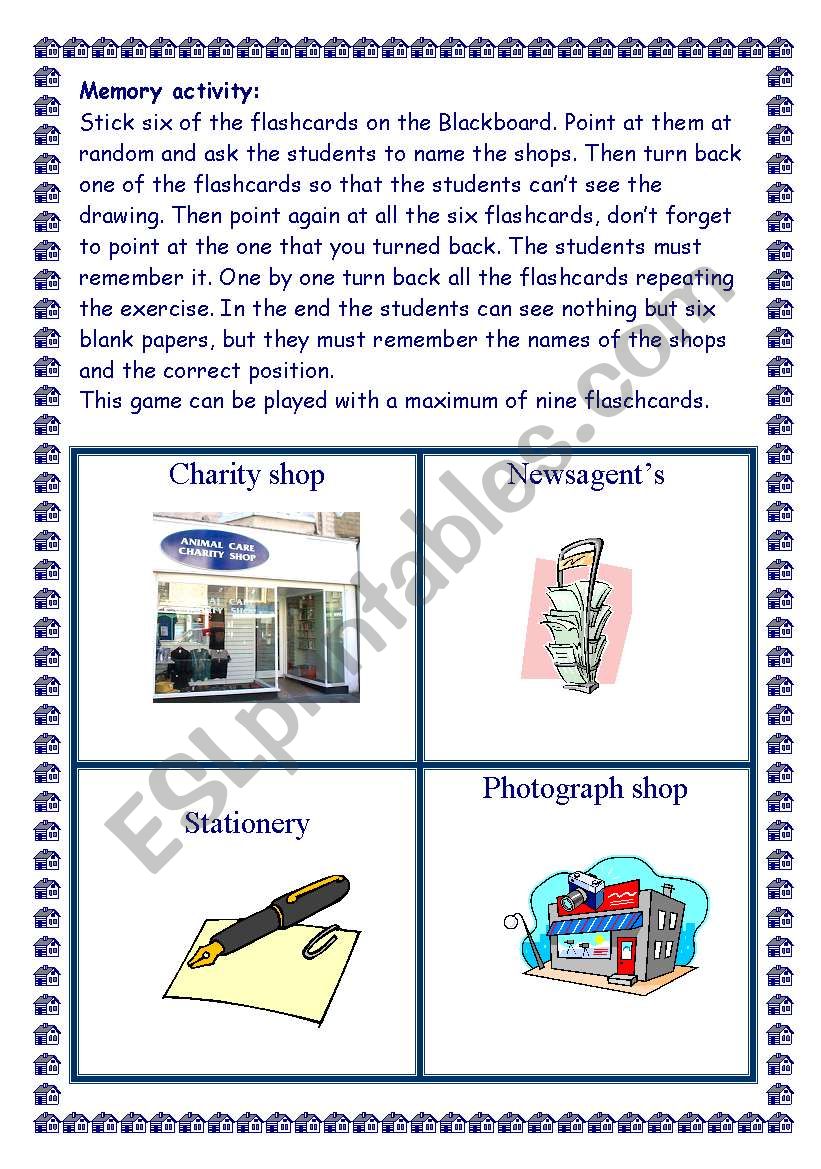 SHOPS FLASHCARDS worksheet