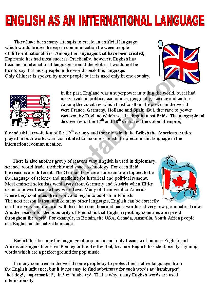 English as an international language - reading