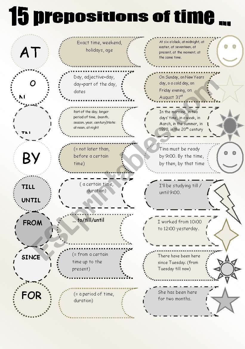 15 PREPOSITIONS OF TIME (BLACK AND WHITE)