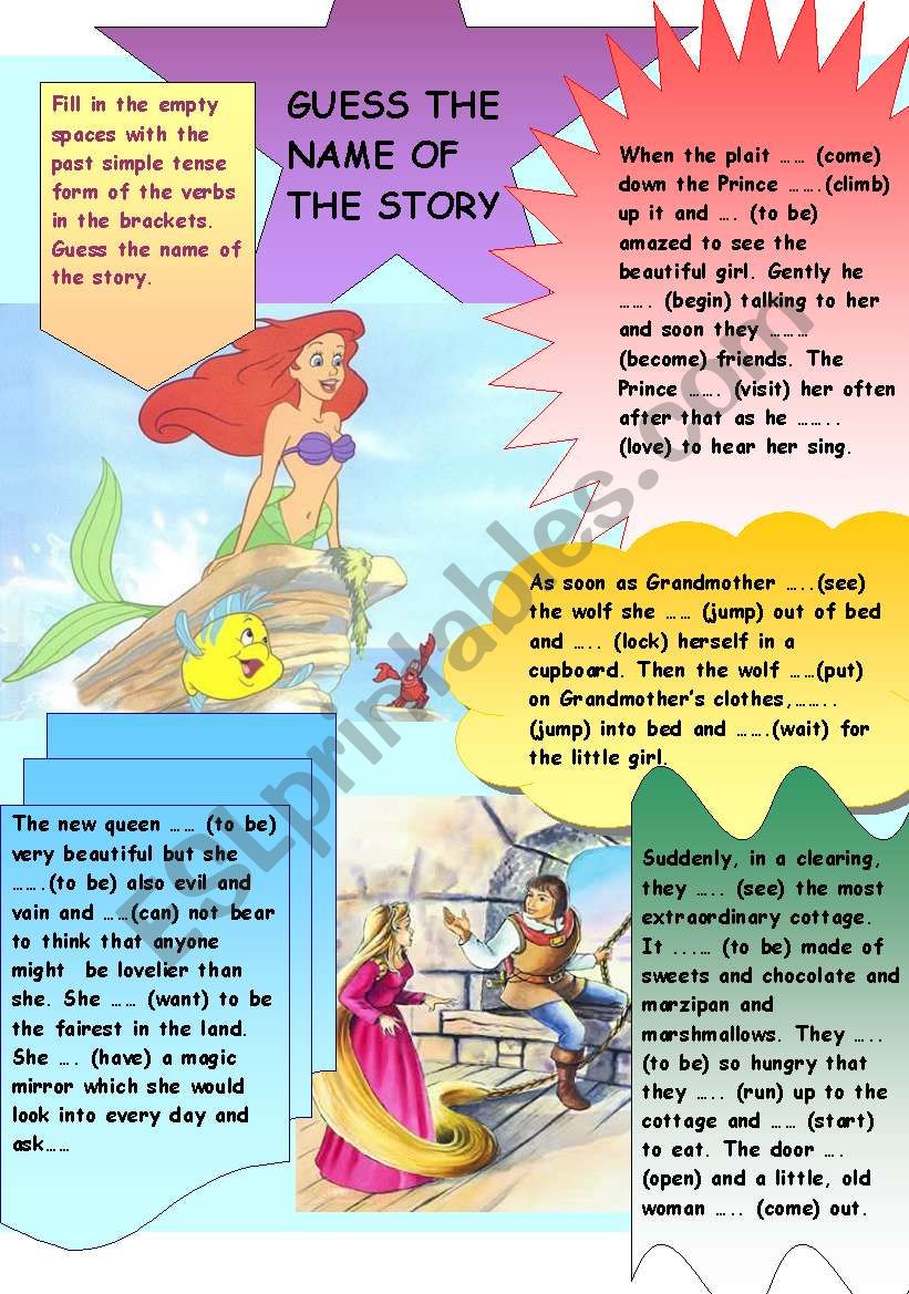 Guess the name of the story worksheet