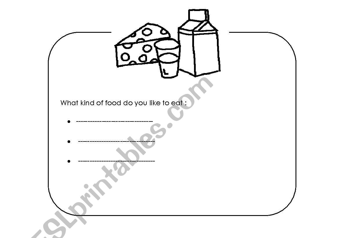 food worksheet