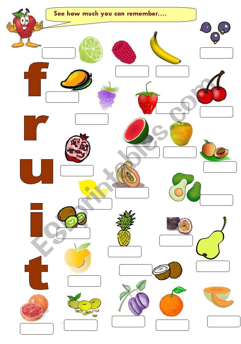 FOOD 1 - FRUIT worksheet