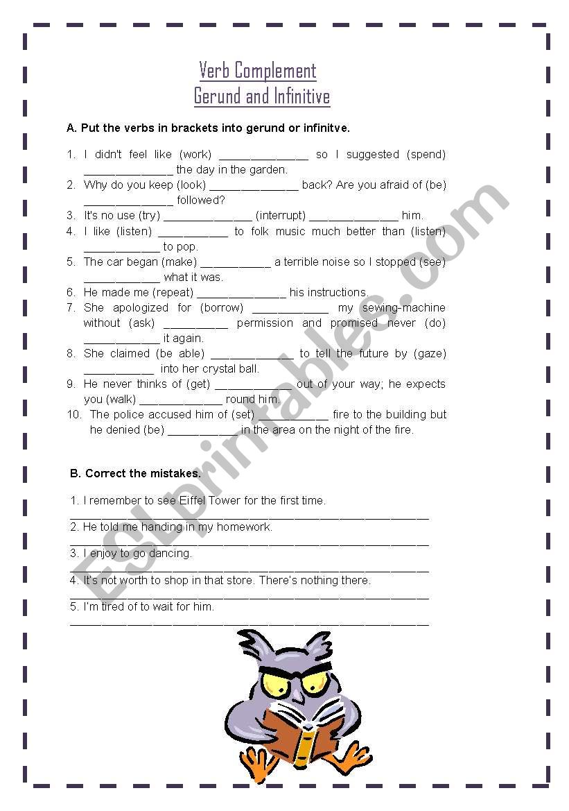 Gerund or Infinitive? worksheet