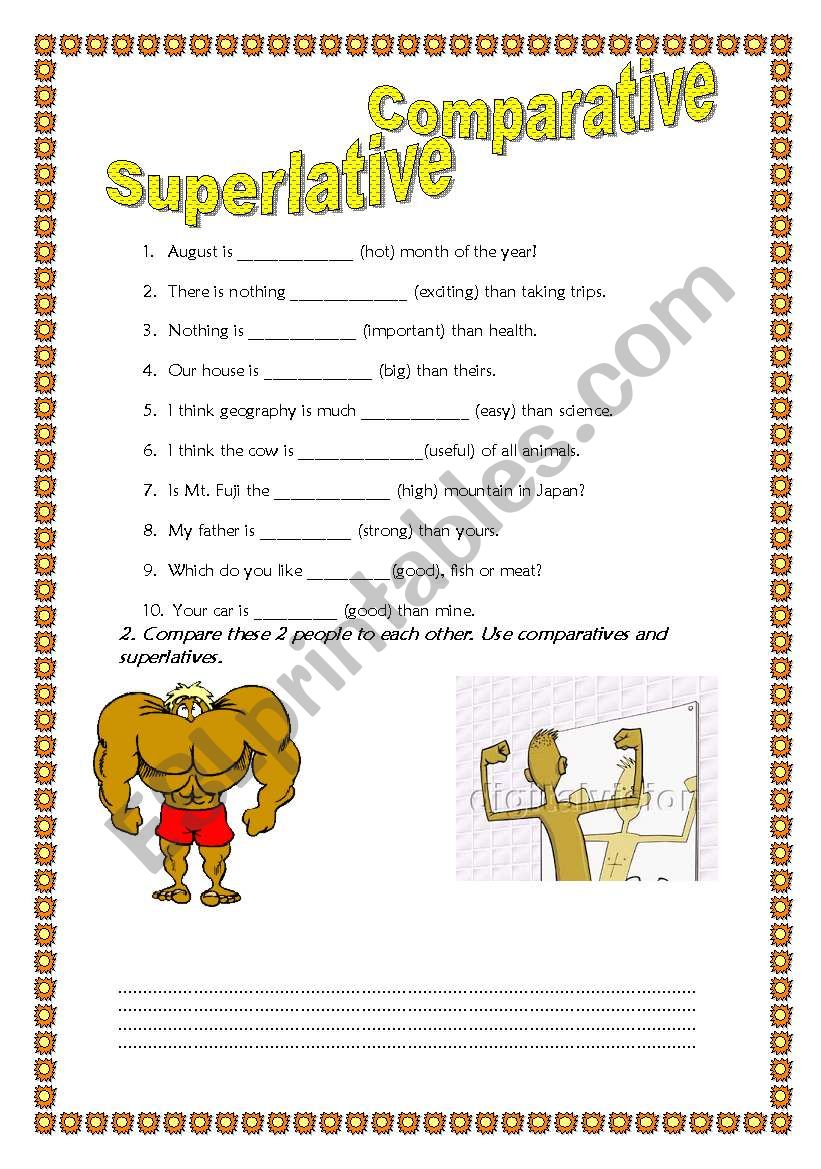 comparative or superlative worksheet