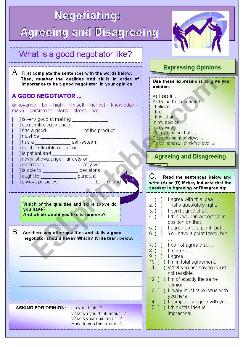 Negotiating and Expressing Opinion