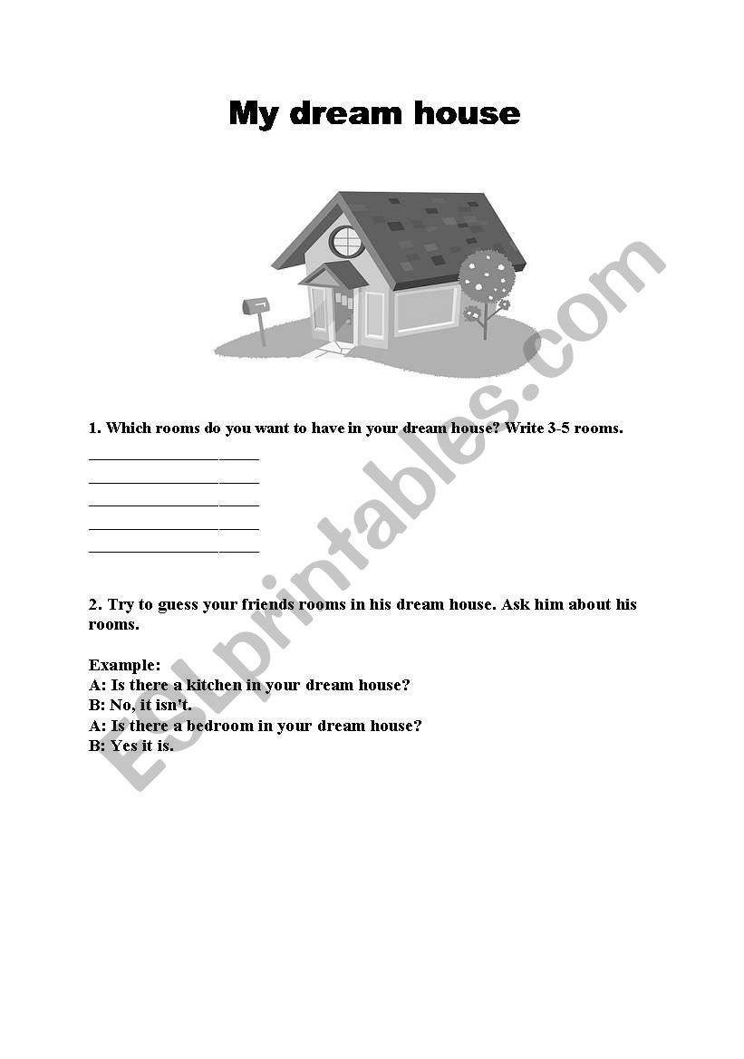 My dream house worksheet