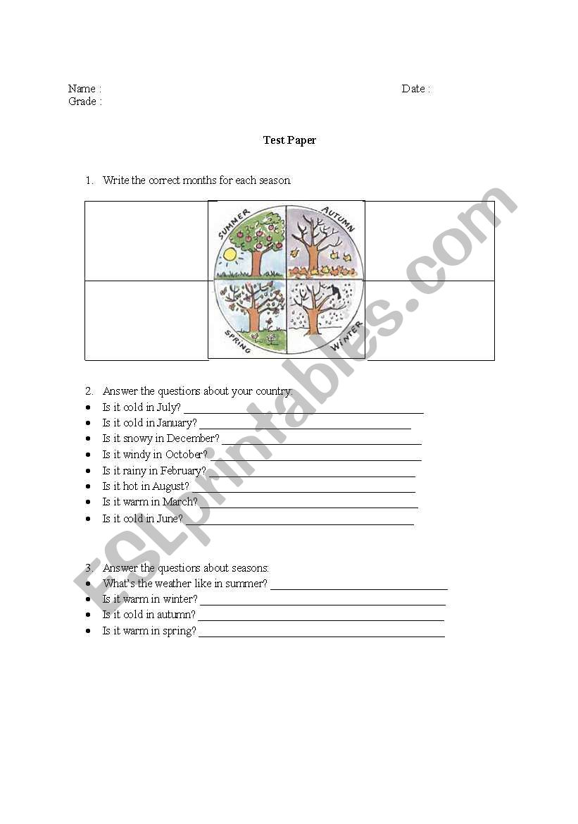 weather worksheet