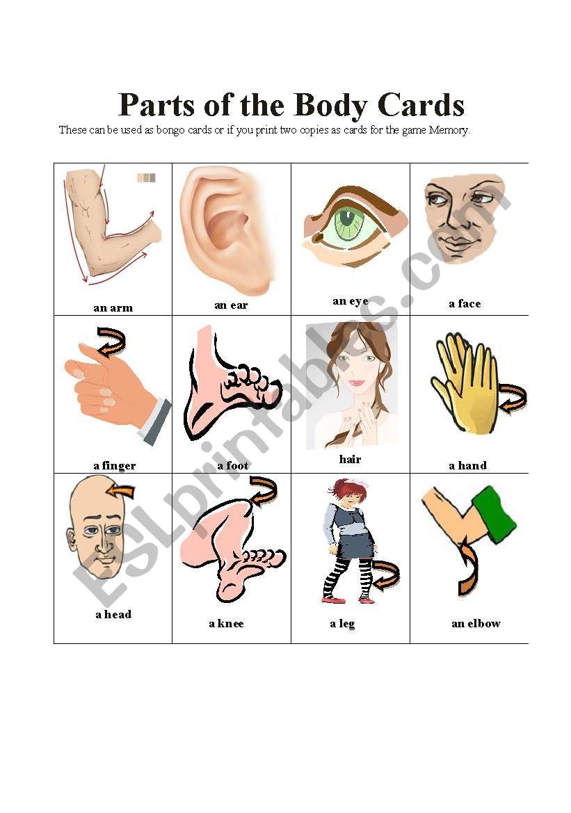 Bingo cards worksheet