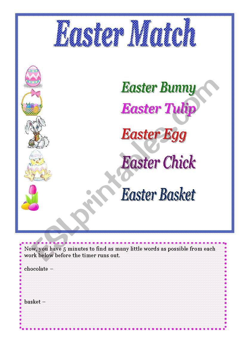 Easter Match worksheet