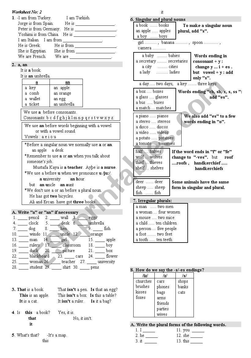 mixed exercises worksheet