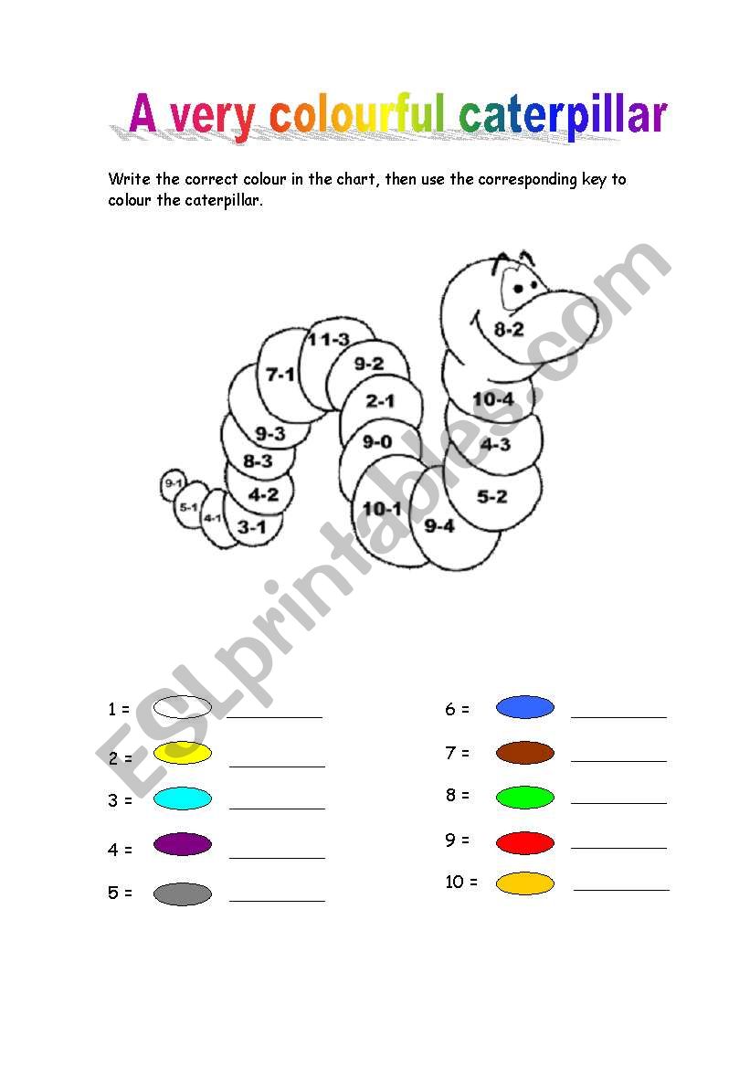 A very colourful caterpillar worksheet