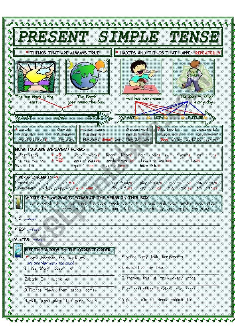 PRESENT SIMPLE TENSE! worksheet