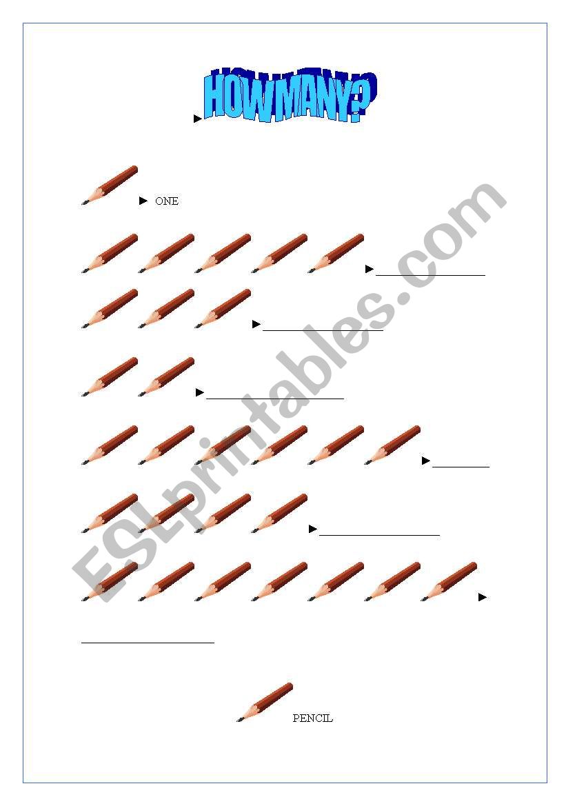 NUMBERS worksheet