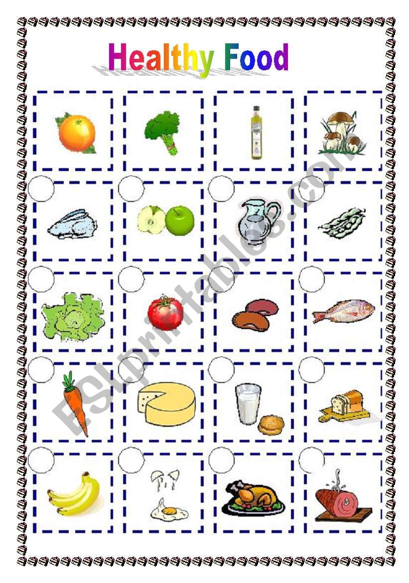 Healthy food (06.04.09) worksheet