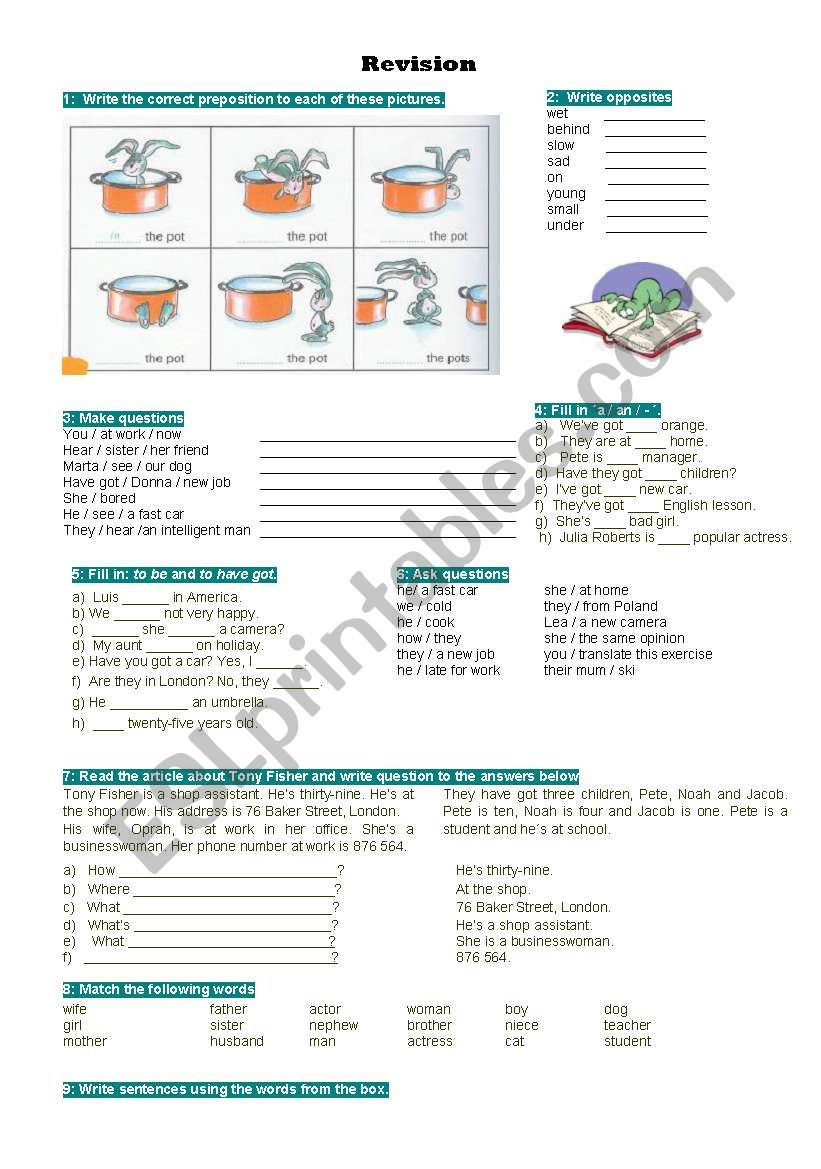 Revision for elementary students