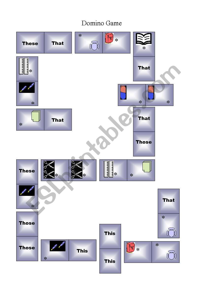Domino Game worksheet