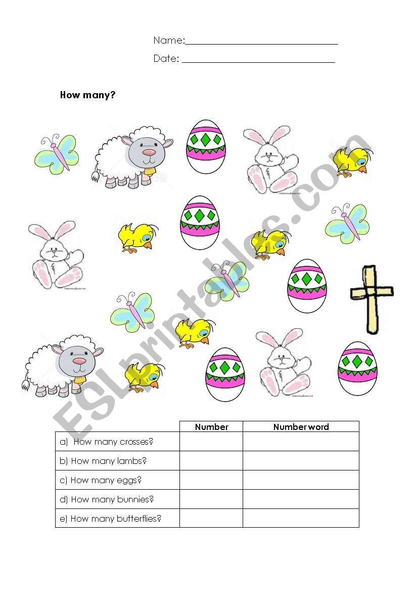 Easter worksheet