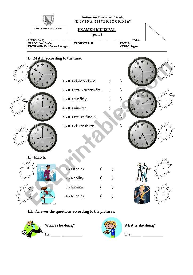 Time worksheet