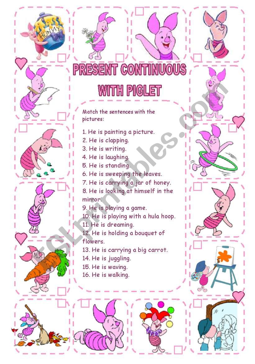 PRESENT CONTINUOUS WITH PIGLET (2) (3 PAGES)