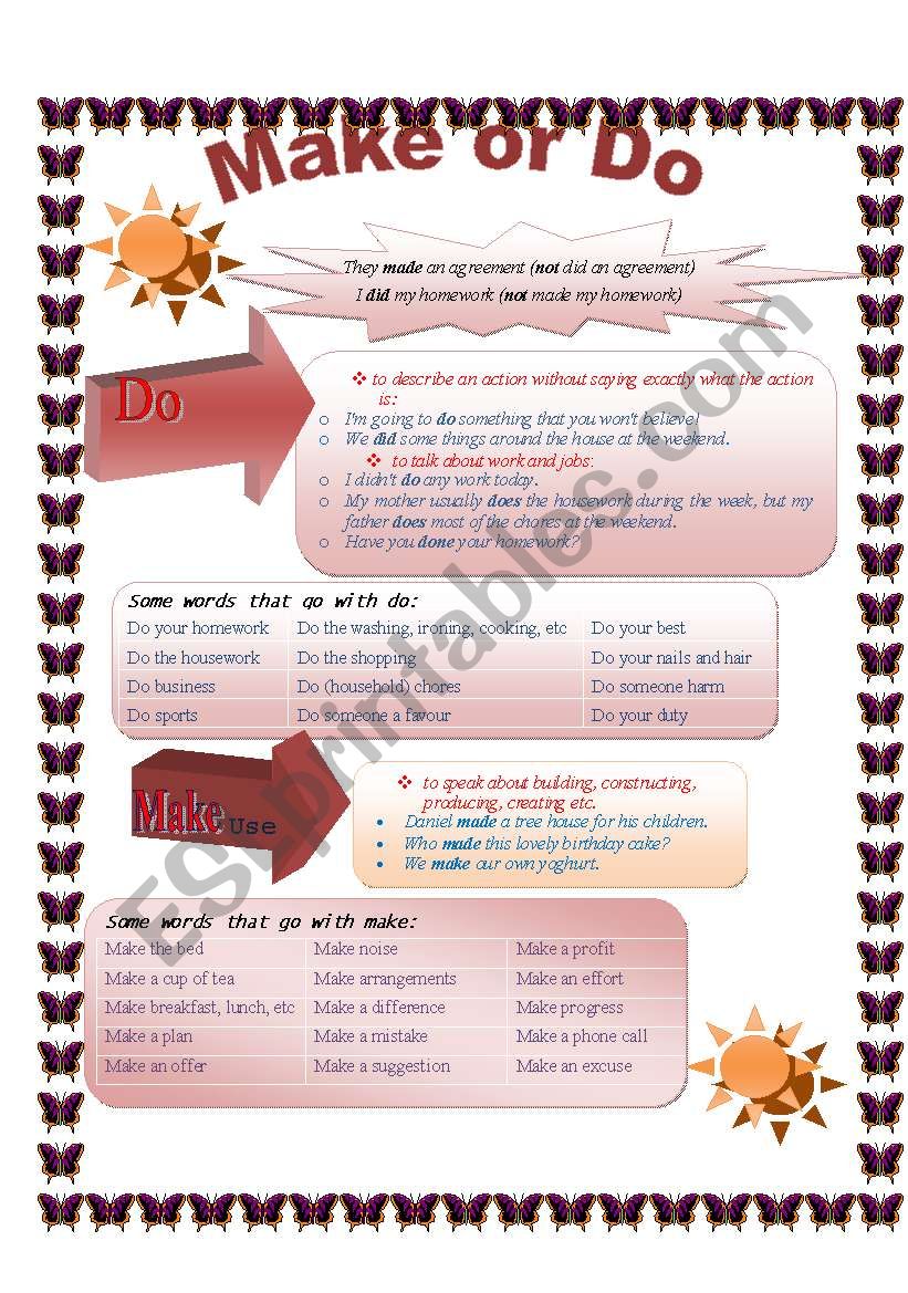 Make or do? worksheet