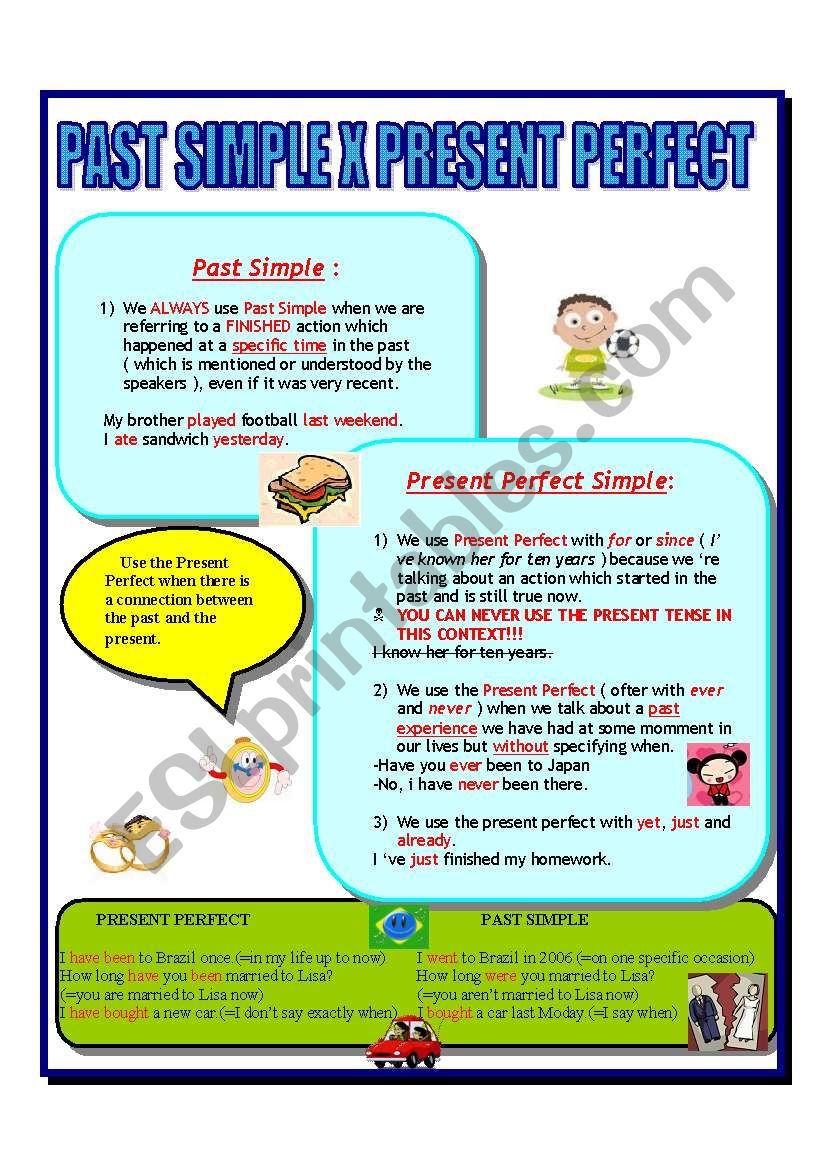Past simple x present perfect worksheet