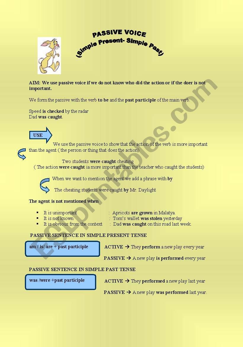 pasive voice (simple present & past simple)