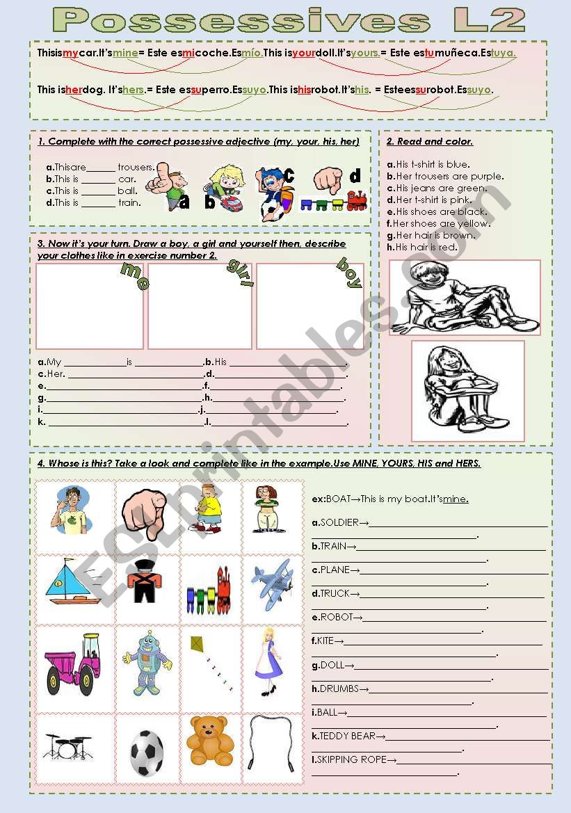 Possessives (adjectives and pronouns)