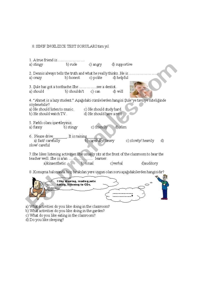 8th year SBS test part 1 (60 questions) whole year !!!