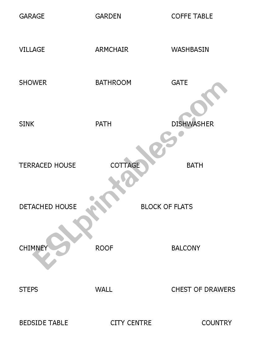 Pictionary worksheet