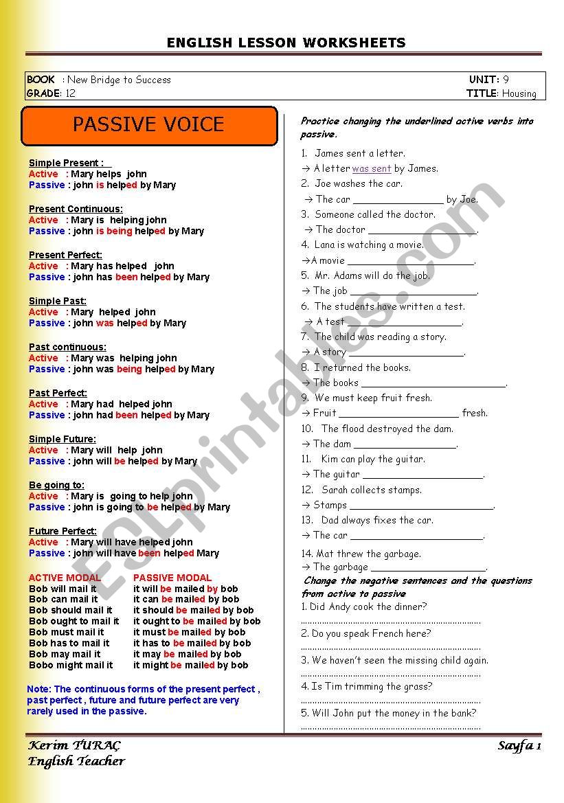 passive voice & comparative and superlative form of adj.