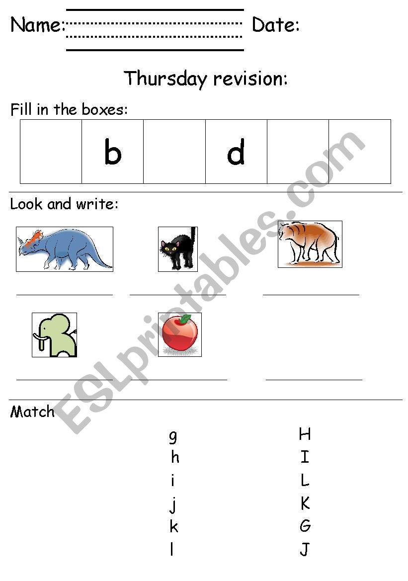 A-D exercises worksheet