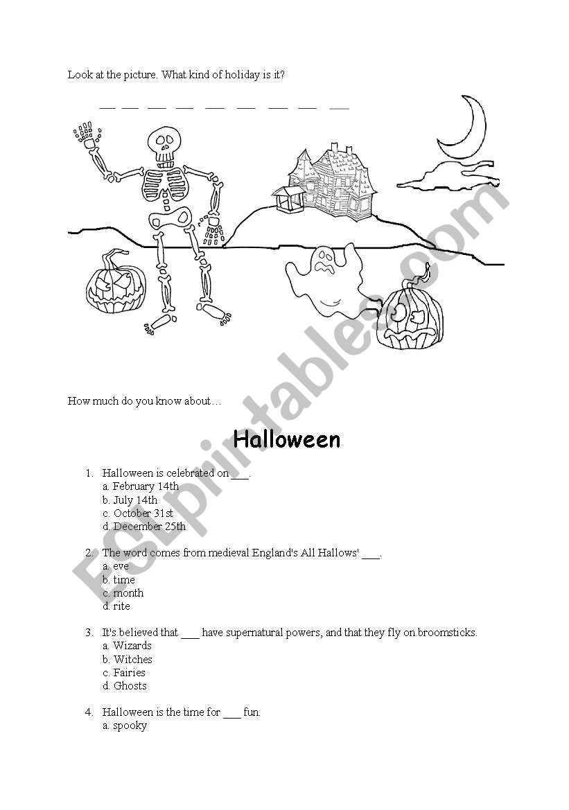 halloween quiz worksheet