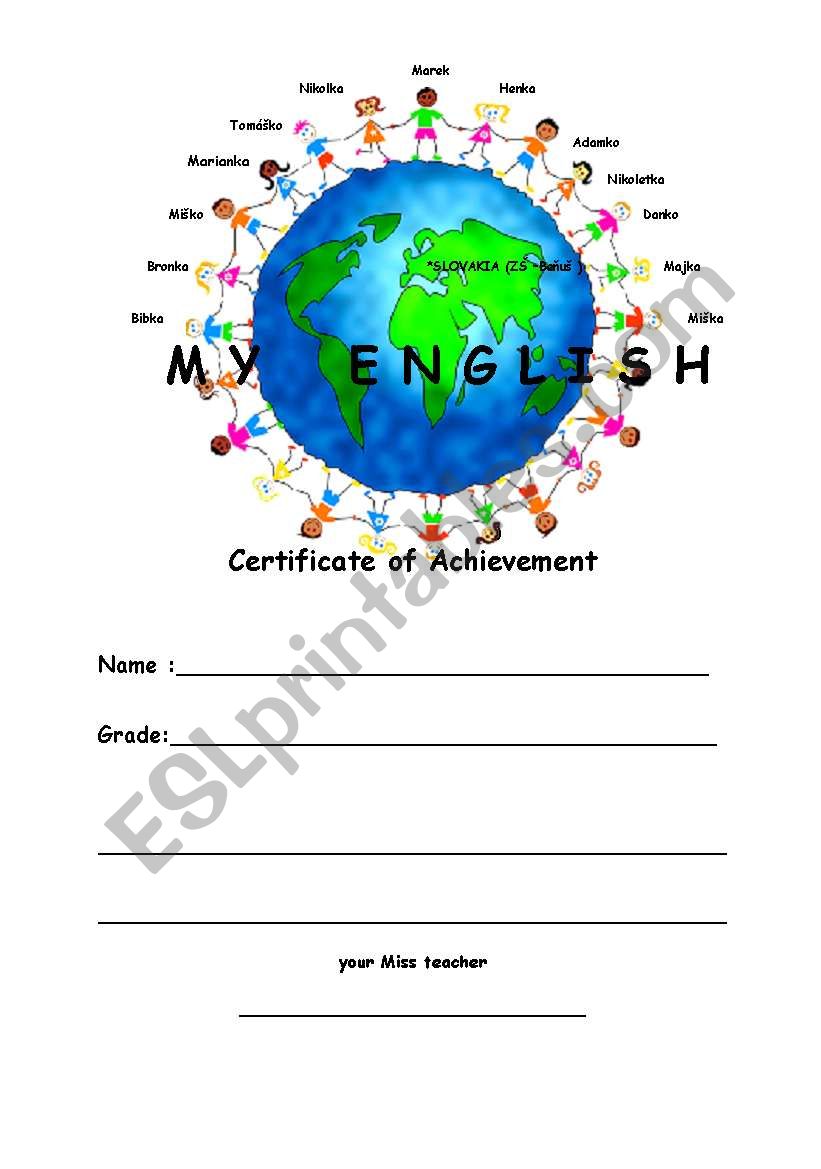My English  worksheet