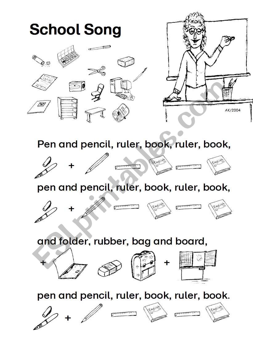 School Song worksheet