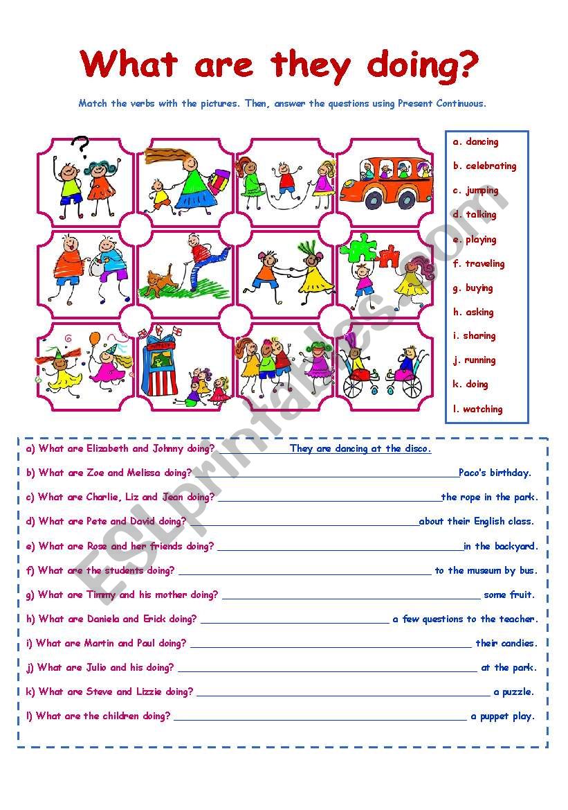 PRESENT CONTINUOUS PART 2  INTERROGATIVE FORM