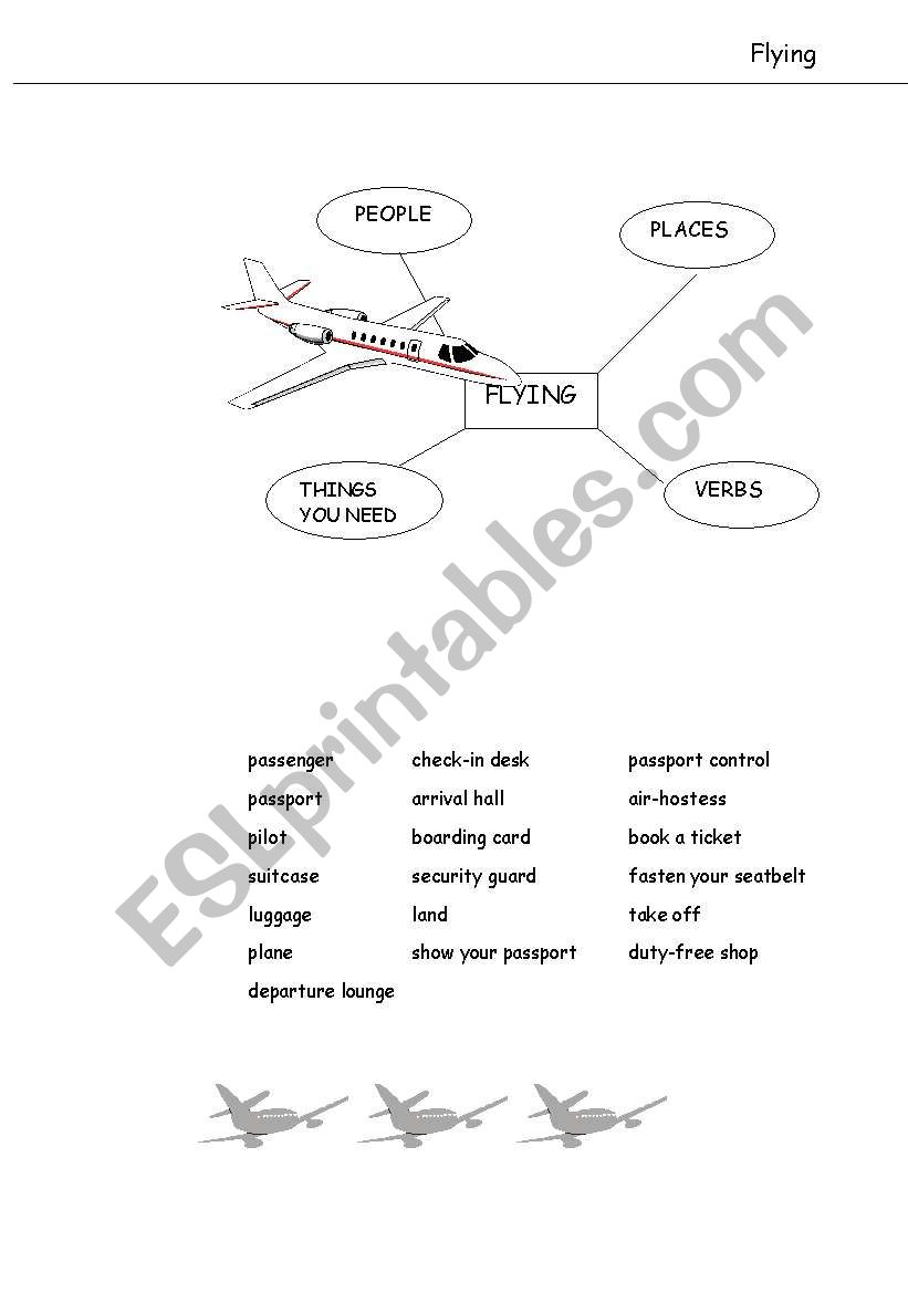 Flying Vocab worksheet