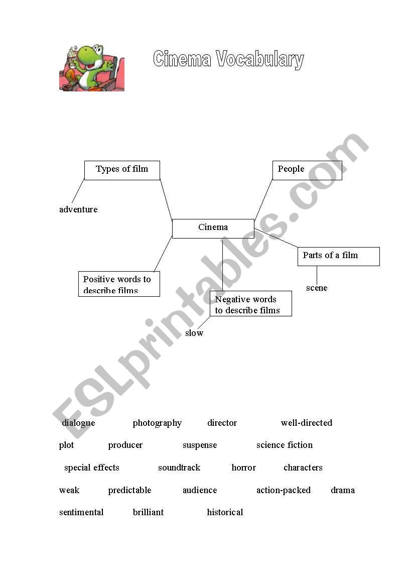 Cinema Vocab worksheet