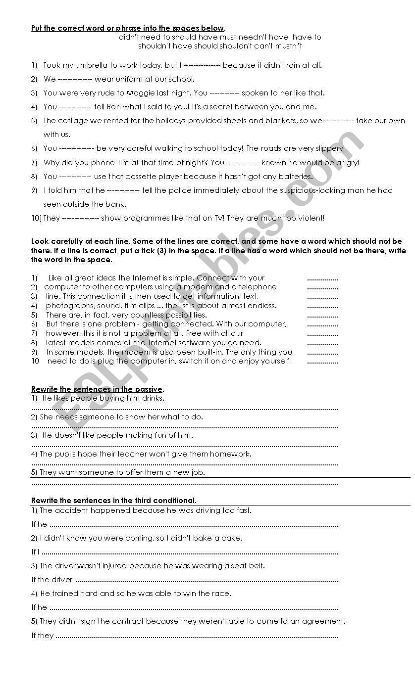 LetÂ´s Revise worksheet