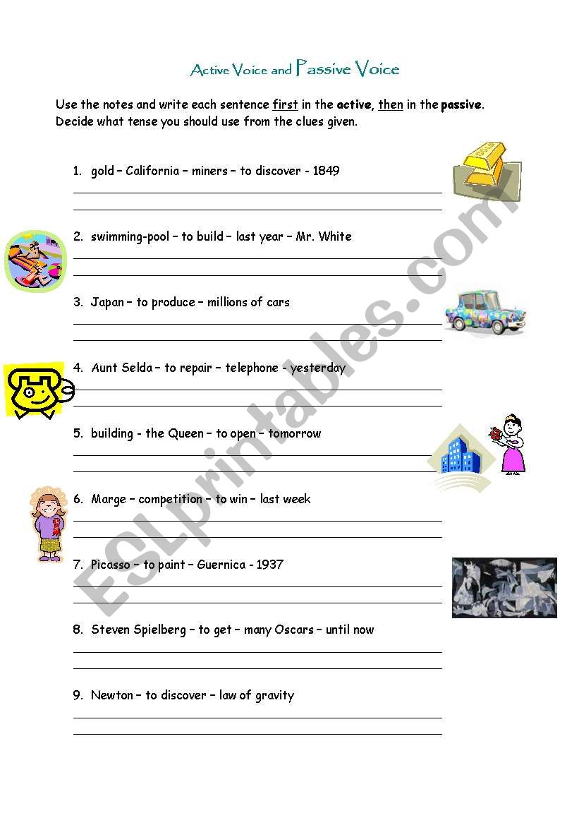 passive voice worksheet