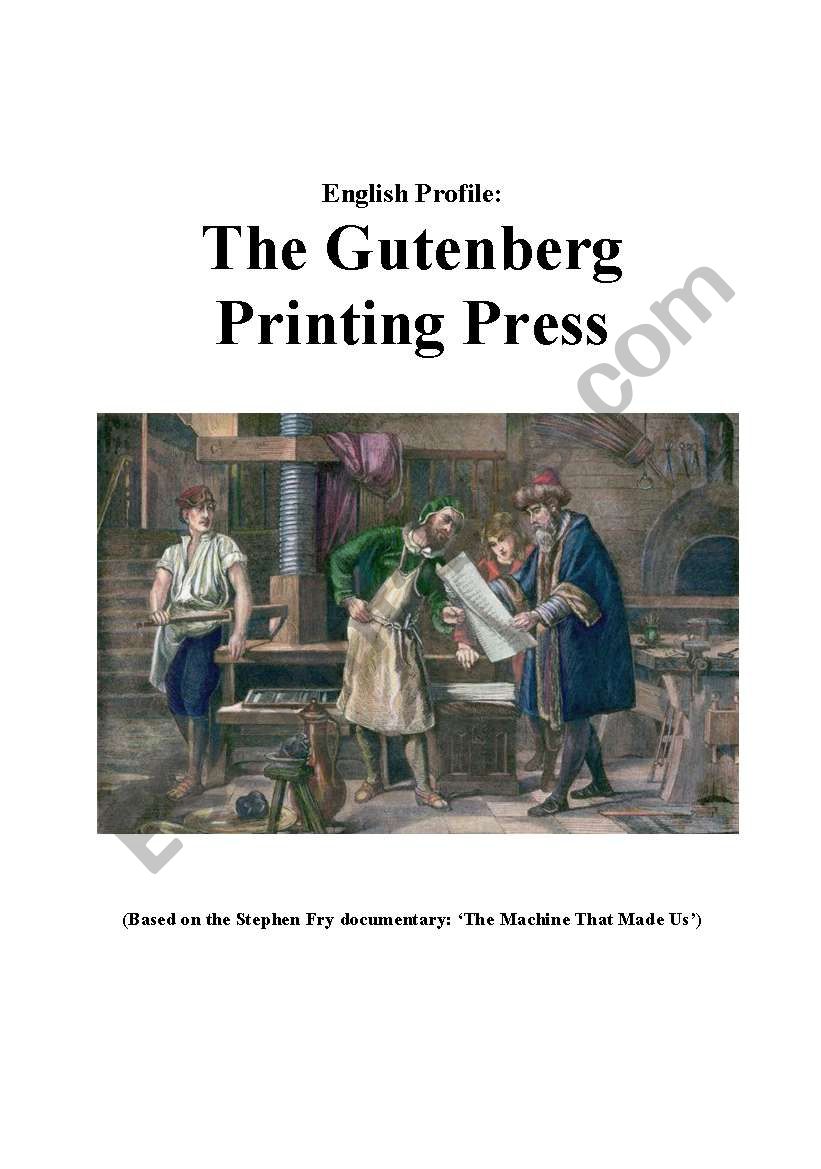 The Gutenberg Printing Press worksheet