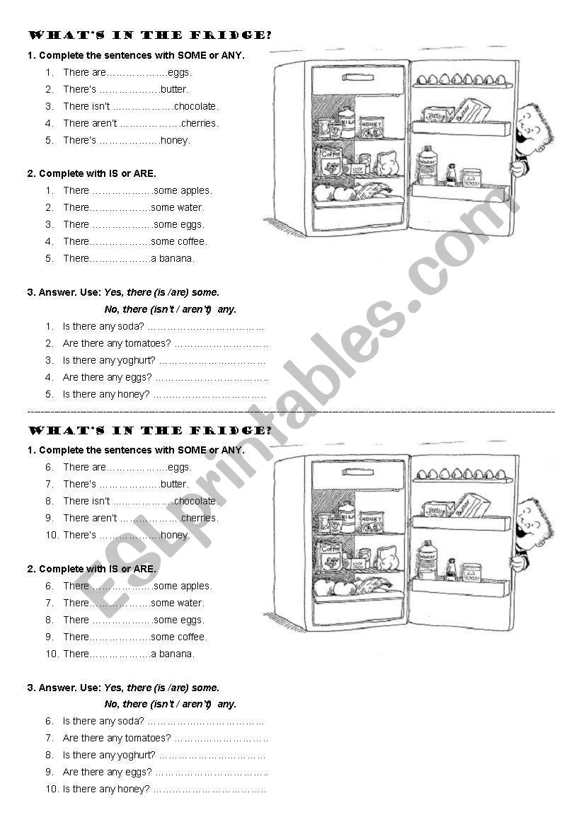 PHOTOCOPIABLE SOME / ANY worksheet