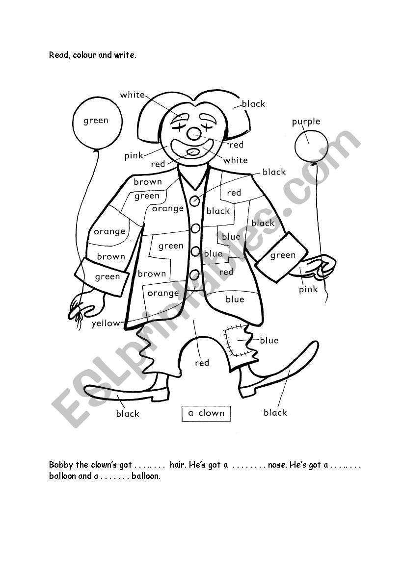 Read and colour worksheet