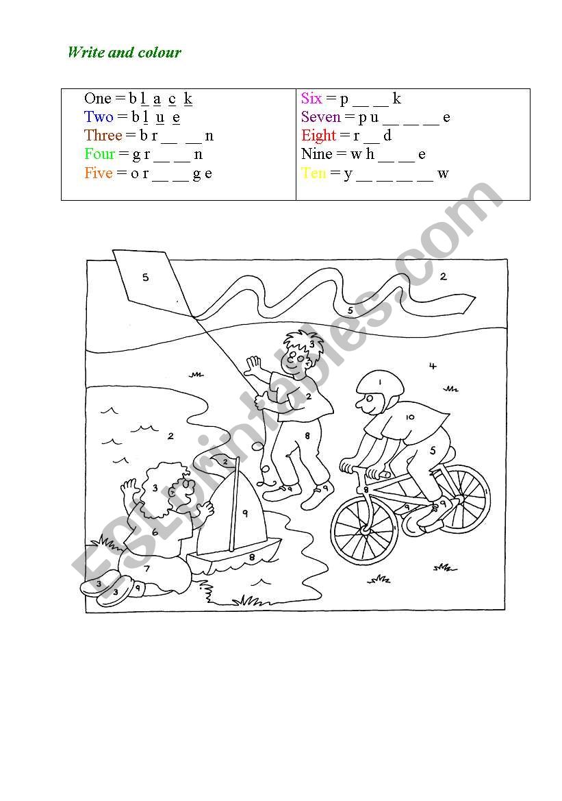 Colour worksheet