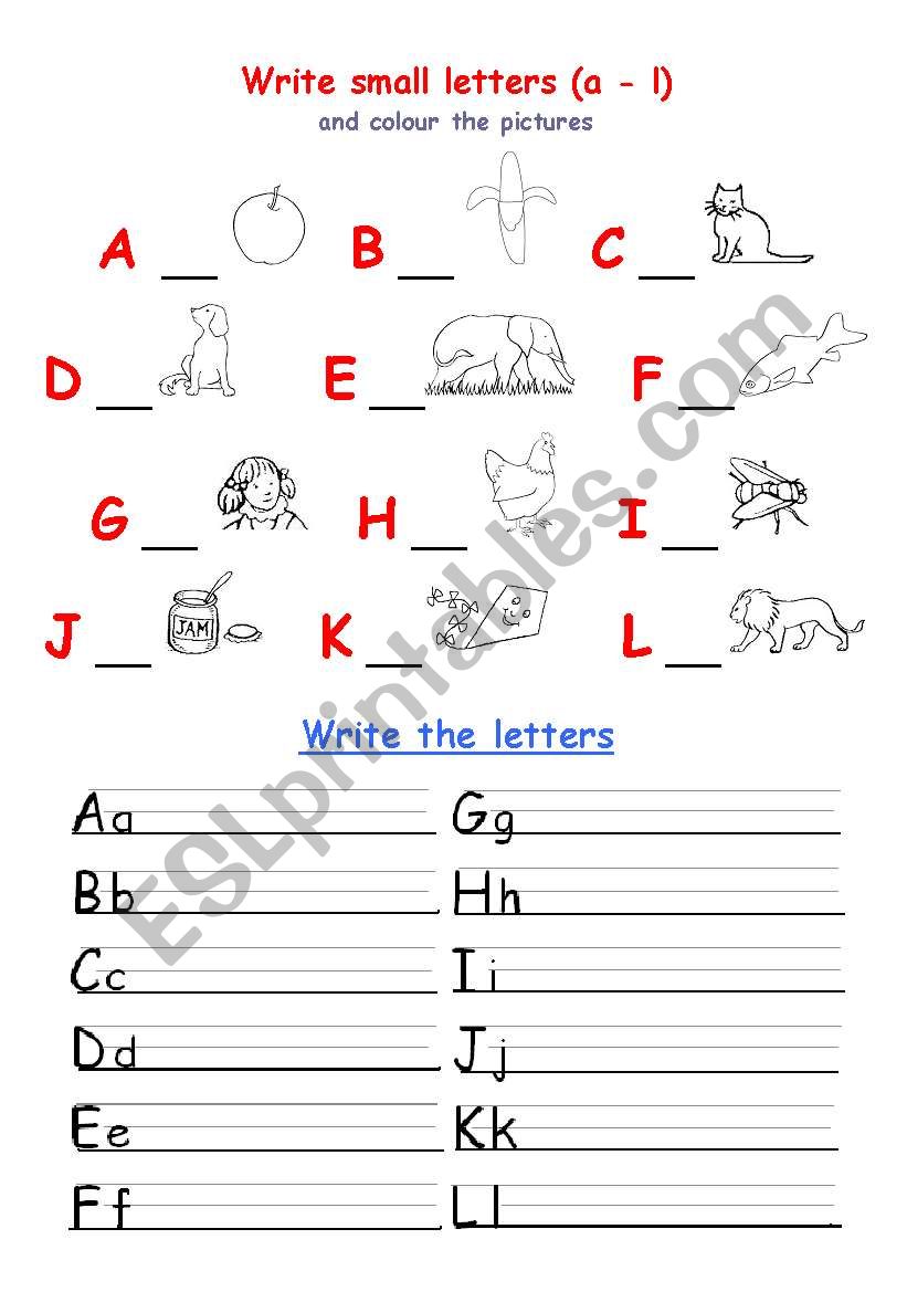 Alphabet writing worksheet