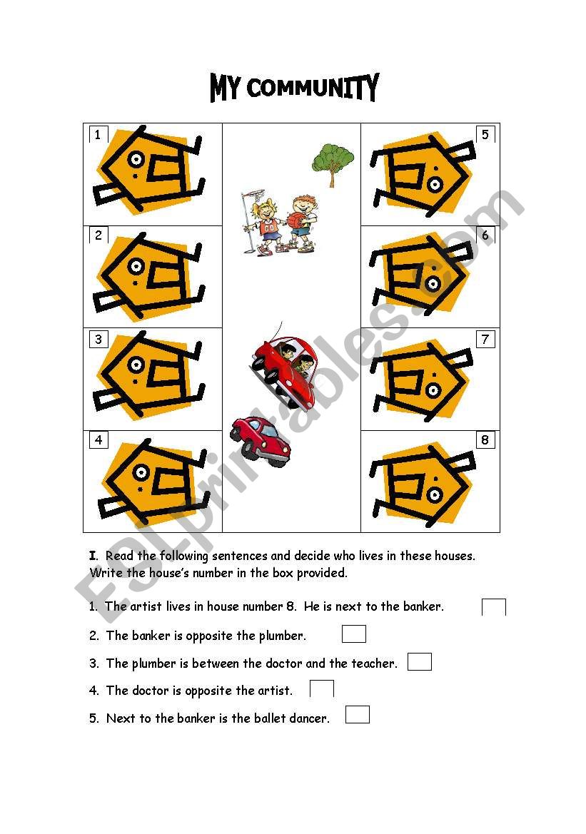 My Community worksheet