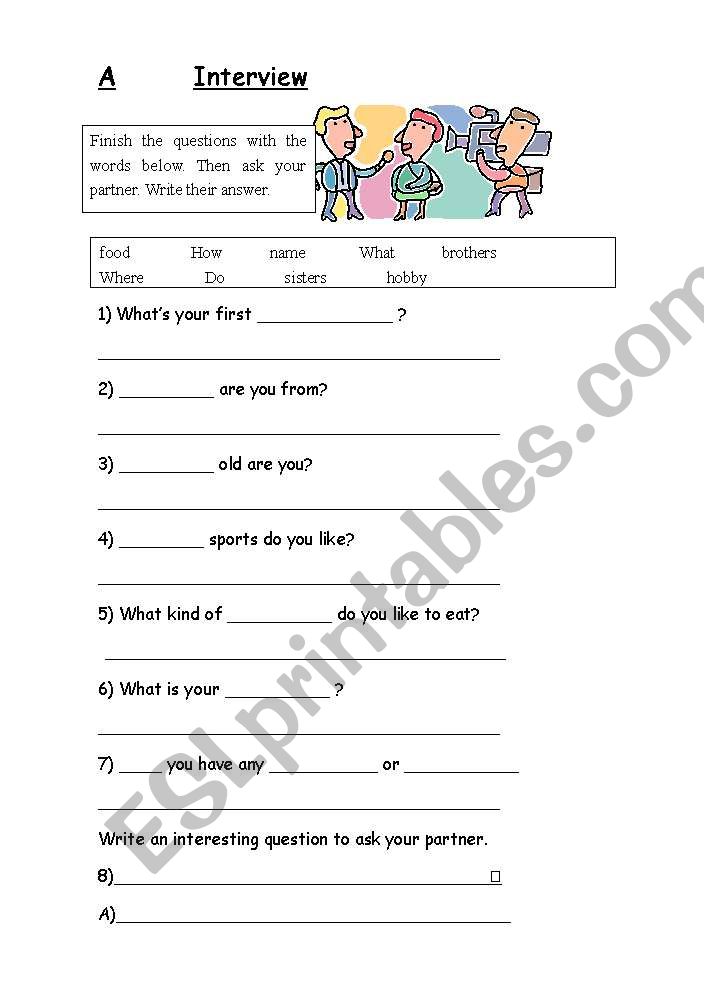 Pair interview worksheet