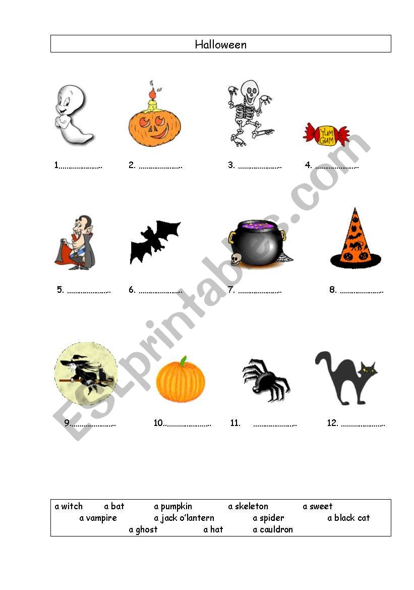 Halloween worksheet