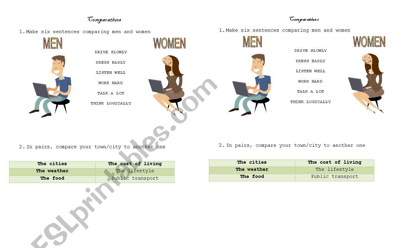 comparatives worksheet