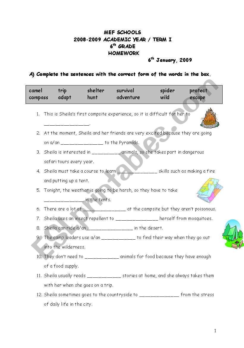 Vocabulary  study with WILL/CAN/HAVE TO